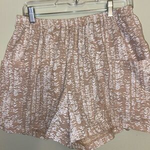 Fresh Produce High Waist Tan Patterned Shorts